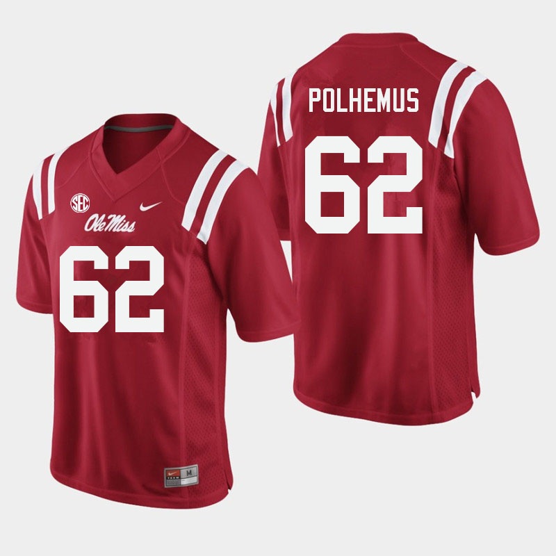 Ole Miss Rebels #62 Andrew Polhemus College Football Jerseys Sale-Red